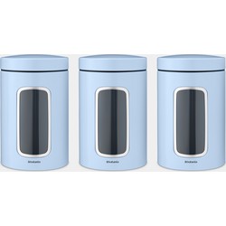 Window Canister Set of 3 Pieces, 1.4 litre - Dreamy Blue