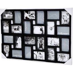 Decopatent - XL Fotolijst Collage voor 24 Foto's van (15x10 & 10x15 Cm) - Fotolijsten - Fotolijstje met 24 fotokaders - 85.5 x 57 Cm - Zwart