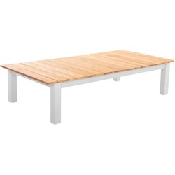 Midori coffee table 140x75cm. alu white/teak