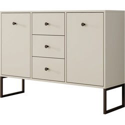 Meubella - Dressoir Lyndall - Beige - 115 cm - Met deuren