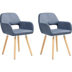 Beliani CHICAGO - Eetkamerstoel-Blauw-Polyester