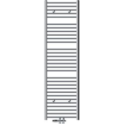 Badkamer radiator middenaansluiting 500x1800 mm chroom gebogen met onderaansluitset LuxeBath