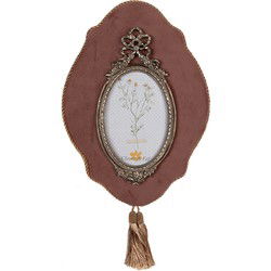 Clayre & Eef Fotolijst  10x15 cm Roze Goudkleurig Kunststof Glas Wanddecoratie