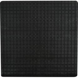 MSV Douche/bad anti-slip mat badkamer - rubber - zwart - 54 x 54 cm - Badmatjes