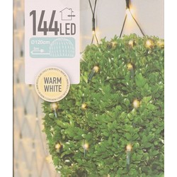 Warm witte netverlichting kerstlampjes 120 cm rond met 144 lampjes - Kerstverlichting lichtgordijn