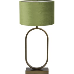 Tafellamp Jamiri/Velours - Ant, Brons/Donkergroen - Ø30x67cm