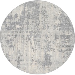 Rond Modern Abstract Tapijt VICTOIRE - Grijs/Ivoor - Ø 160 cm