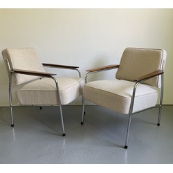 Pair of Bauhaus Chairs in Creamy Boucle