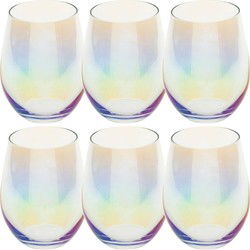 Secret de Gourmet Tumbler drink glazen - 6x - parelmoer - 540 ml - Drinkglazen