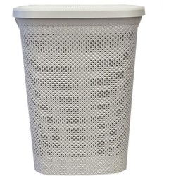 Gebroken witte kunststof wasmand 60 liter 37 x 46 x 60 cm - Wasmanden
