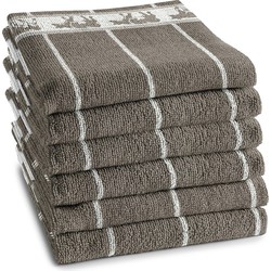 DDDDD Keukendoek Zwart Bont Taupe (6 stuks)