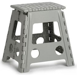 Zeller opvouwbaar opstapje/opstapkrukje - grijs - 38,5 x 39 cm - Huishoudkrukjes