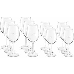 Voordeelset van 6x witte wijnglazen 320 ml en 6x rode wijnglazen 530 ml - Wijnglazen