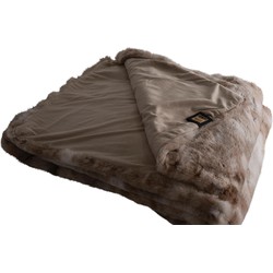 PTMD Linde Plaid - 220 x 240 x 2 cm - Fluweel - Bruin