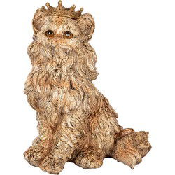 Clayre & Eef Decoratie Beeld Kat 23x19x28 cm Beige Kunststof