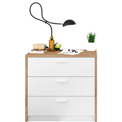 Commode 3 laden met uitschuifbaar bureau L81 tot 130 cm - KOMMO