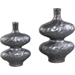 PTMD Vaas Chelsean - 28x16x40 cm - Keramiek - Zwart