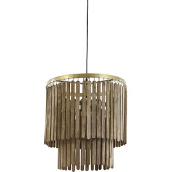Light&living Hanglamp Ø45x43 cm GULARO hout bruin+brons