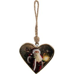 Clayre & Eef Kersthanger Rood Hout Kerstman