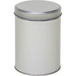 Zilver rond opbergblik/bewaarblik - D9 x H13 cm - Voorraadblikken