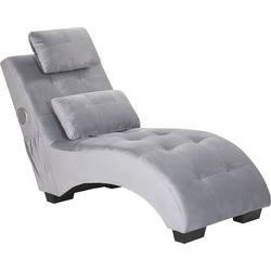 Beliani SIMORRE - Chaise longue-Grijs-Fluweel