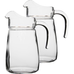 Luminarc schenkkan/karaf - 2x - glas - 2,3 liter - Sapkannen - Waterkannen