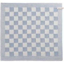 Knit Factory Gebreide Keukendoek - Keukenhanddoek Block - Ecru/Licht Grijs - 50x50 cm