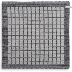 Knit Factory Gebreide Keukendoek - Keukenhanddoek Alice - Ecru/Antraciet - 50x50 cm