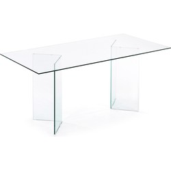 Kave Home - Burano glazen tafel 180 x 90 cm