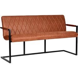 LABEL51 Eetkamerbank Denmark - Cognac - Microfiber - 155 cm