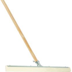 Vloertrekker/douchetrekker voor water metaal/rubber 35 cm met houten steel 150 cm - Vloertrekkers