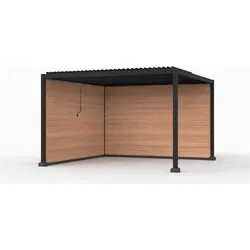 Aluminium pergola met lamellen zwart, 400 x 400 cm, combinatie 3