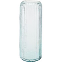 Excellent Houseware Cilindervaas glas - blauw - 15 x 37 cm - Vazen