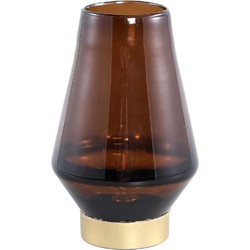 PTMD Tafellamp Akahi - 16x16x25 cm - Glas - Bruin