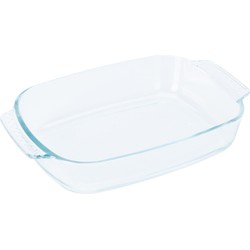 Excellent Houseware Ovenschaal van glas - ovaal - 2 Liter - 30 x 20 x 6 cm - vaatwasser bestendig - Ovenschalen