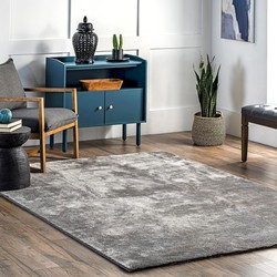 Wasbaar vloerkleed - Solid Grijs - 240 X 340 CM