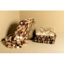 PTMD Geraldine Deken - 220x240x2 cm - Imitatie Bont - Bruin