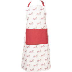 Clayre & Eef Keukenschort Rood Wit Katoen Fiets
