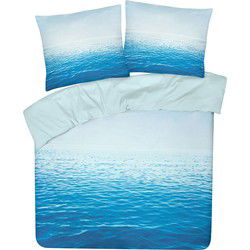 DoubleDry Dekbedovertrek My Design 100% Katoen - Tweepersoons 200x200 cm + 2 Kussenslopen - zee
