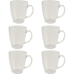 OTIX Theeglazen - met Oor - 6 Stuks - Theetassen - 350ml - Groot - Glas - Cappuccino - Glazen