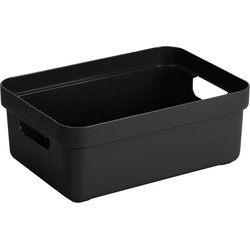 Zwarte opbergboxen/opbergmanden 9 liter kunststof - Opbergbox