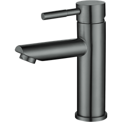 Luzzo® Como Gun Metal - RVS Wastafelkraan Laag - Zilvergrijs