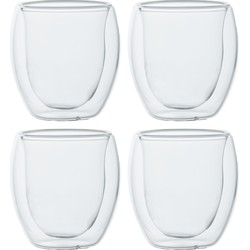 Set van 6x dubbelwandige espresso/koffieglaasjes 80 ml - Koffie- en theeglazen