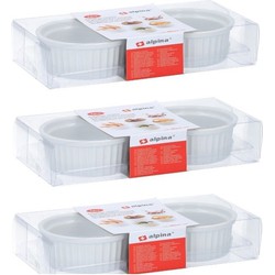 6 ovenschaaltjes rond keramiek 9 cm - Ovenschalen