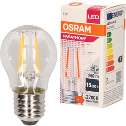 1x LED lampje lampenbolletjes E27 fitting 2.5W sfeerlampen - Lamp (bolletje)