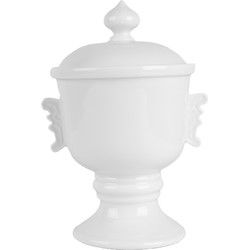 Clayre & Eef Voorraadpot Ø 12x17 cm Wit Keramiek