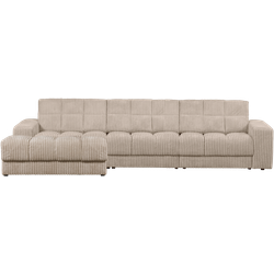 WOOOD Second Date Chaise Longue Links - Grove Ribstof - Travertin