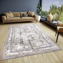 Vintage vloerkleed - Shine Abstract Grijs/Bruin - 57 X 90 CM