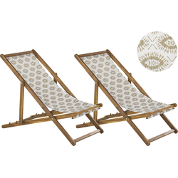 ANZIO  - Strandstoel set van 2 - Zandbeige - Polyester