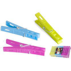 Wasknijpers kunststof in 3 kleuren - set van 48 stuks